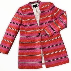 Banana Republic pink and orange stripe Adrianne Naval COLAB coat